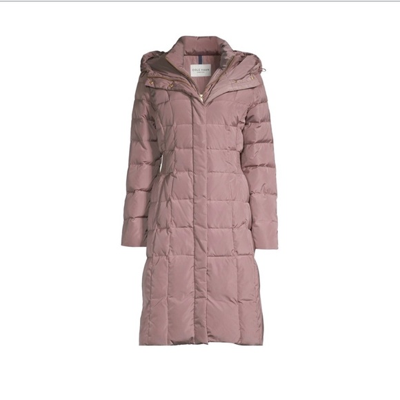 NEW-COLE Haan Signature Hooded Puffer Maxi Coat LG - Picture 1 of 7